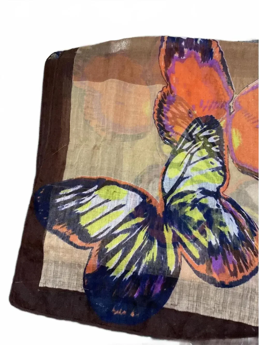 Lightweight Butterfly Print Women's Silk Scarf